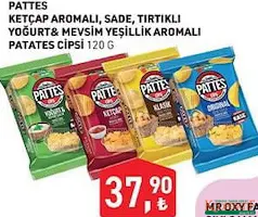 PATTES PATATES CİPSİ ÇEŞİTLERİ 120 G fiyat ve kampanya bilgisi